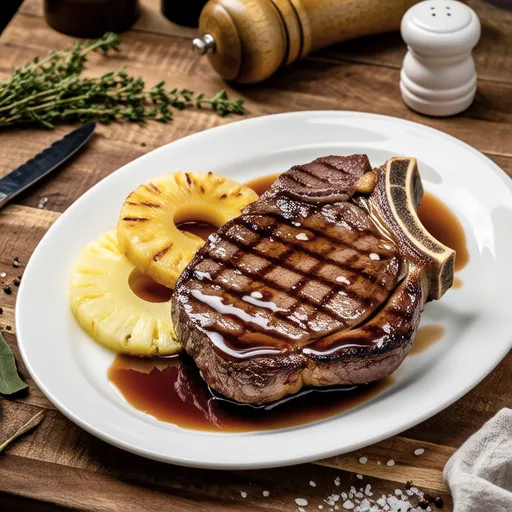 Grilled Pineapple with Skirt Steak