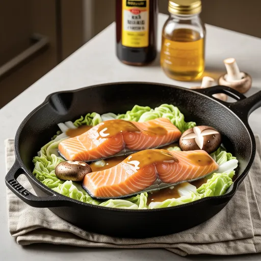 Salmon and Cabbage with Honey Mustard Stir-fry