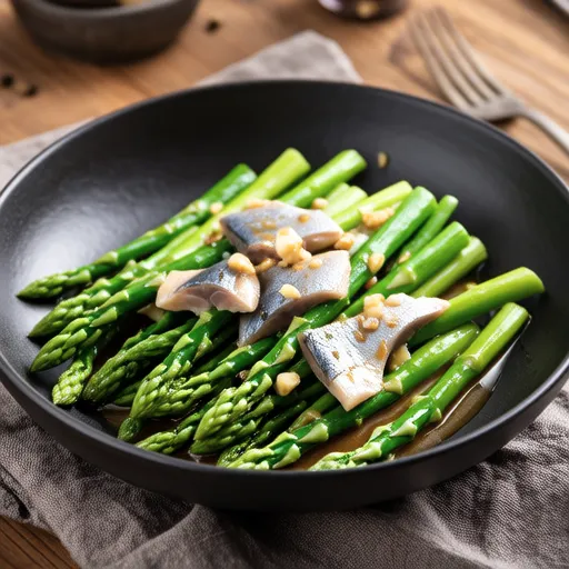 Asparagus and Canned Mackerel Salt Stir-fry