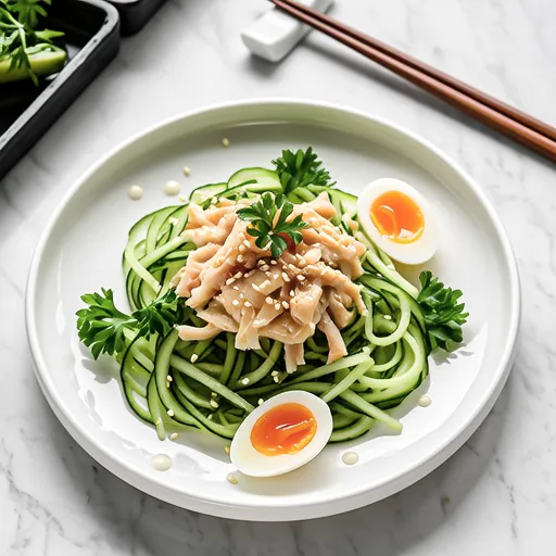 Cod Roe, Water Parsley, and Cucumber Salad