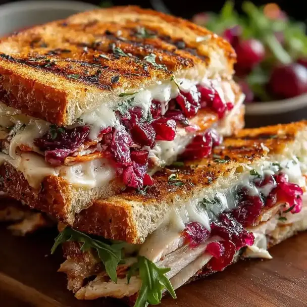 ターキーとブリーチーズのグリルドサンドイッチ フレッシュグリーン添え