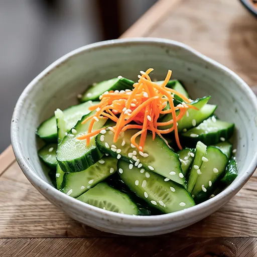Cucumber and Mentaiko Salad with Sesame Oil