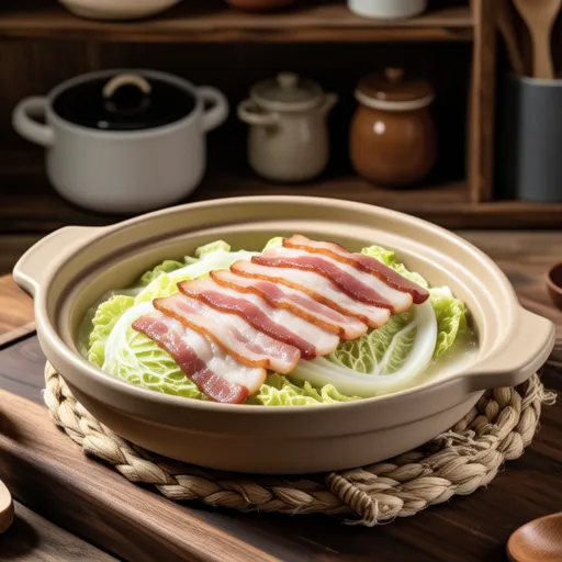 Layered Cabbage and Bacon Stew