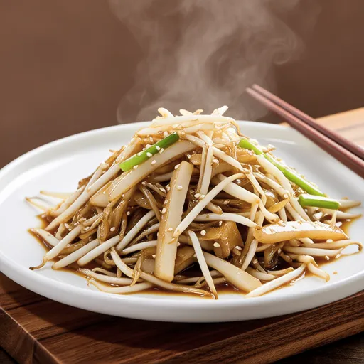 Stir-fried Bean Sprouts and Konjac with Scallion Salt