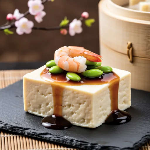 Edamame and Sakura Shrimp Tofu Hamburg Steak