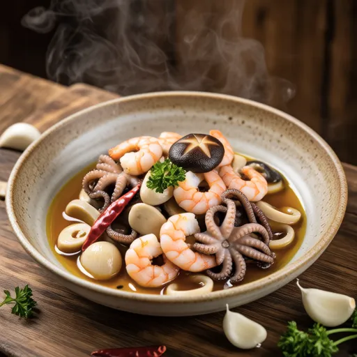 Seafood and King Oyster Mushroom Ajillo
