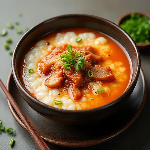 Kimchi Pork Belly Rice Porridge