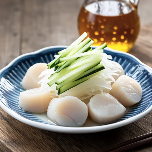 Scallops with Grated Daikon and Sweet Vinegar Dressing