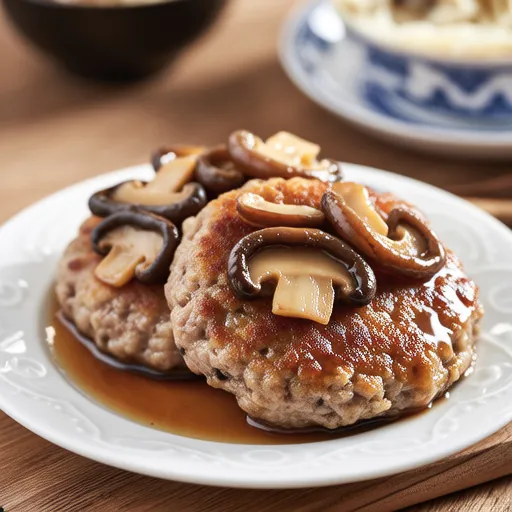 Pork Patty with King Oyster Mushrooms