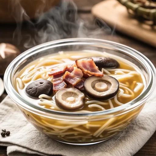 Shiitake and Bean Sprout Consomme Soup