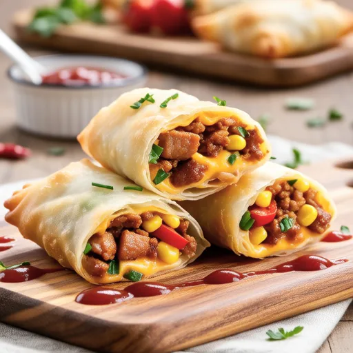 Pizza-style Spring Rolls with Pork
