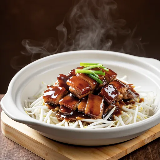Soy Sauce Stir-fried Pork Belly with Bean Sprouts