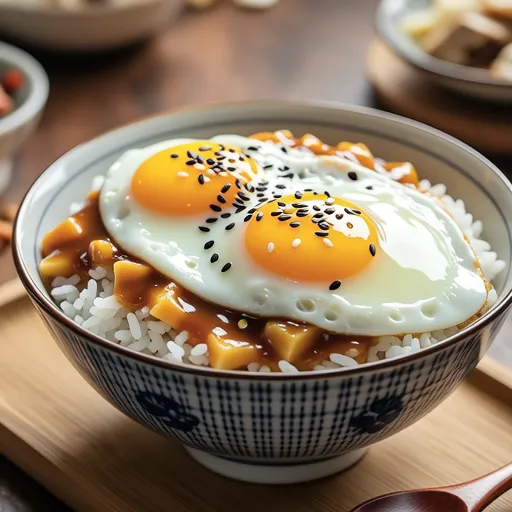 Cheddar Cheese Fried Egg Rice Bowl