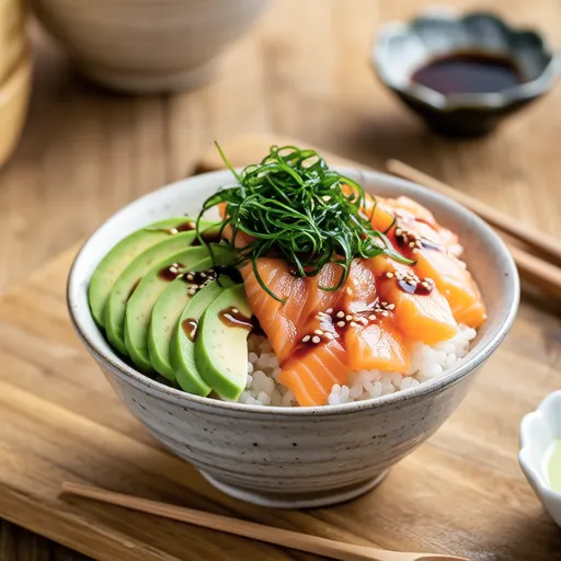 Salmon and Ikura Rice Bowl