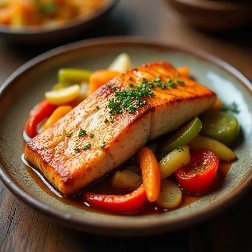 Salmon with Sweet and Sour Sauce
