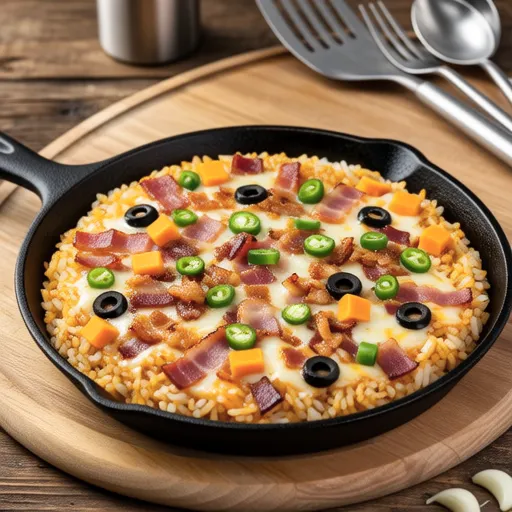 Kimchi Sweet Potato Rice Dish Pizza
