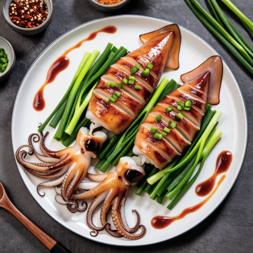 Grilled Whole Squid with Spicy Sauce