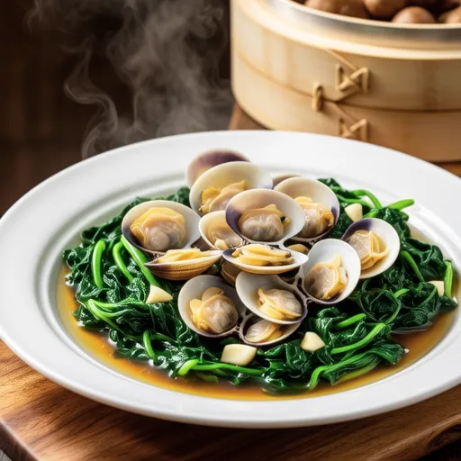 Clams and Spinach Butter Steam