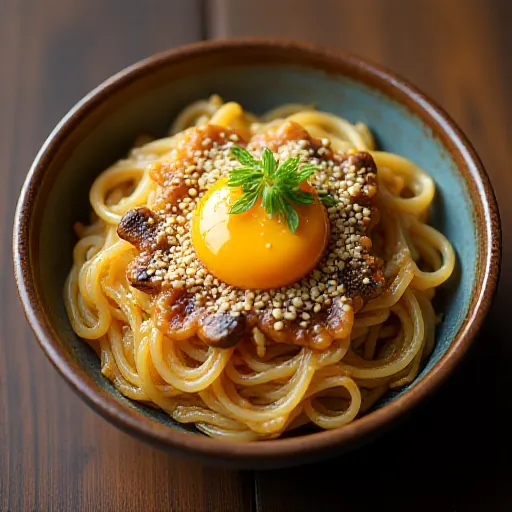 エノキタケと油そば風麺