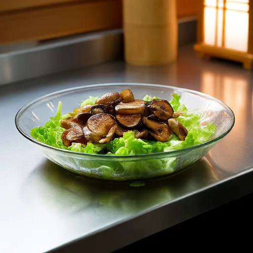 Teriyaki Salad with Mushrooms and Lettuce