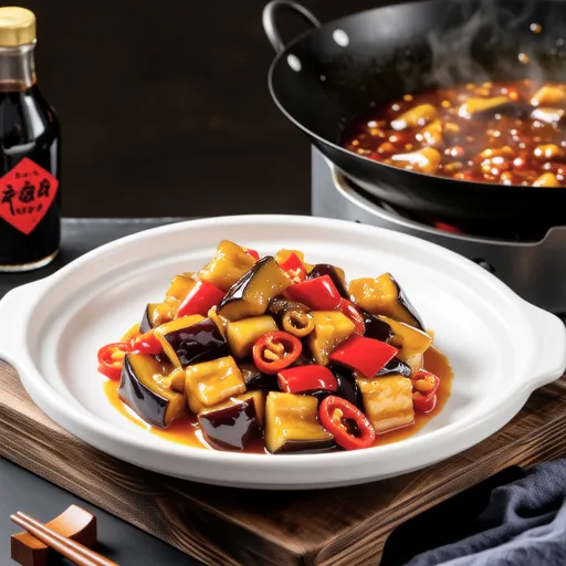 Sweet and Sour Stir-fried Eggplant and Bell Pepper