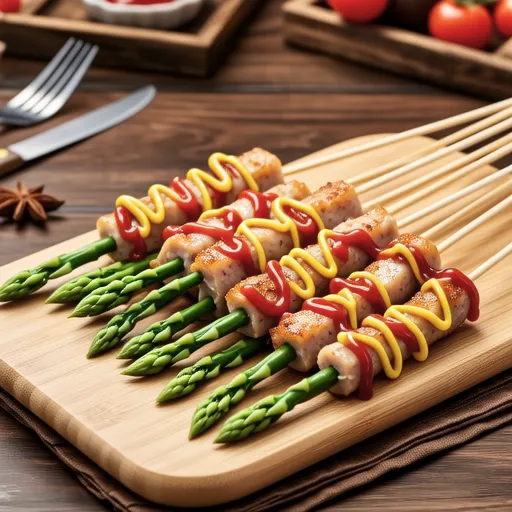 Sausage and Asparagus Skewers (Kushi Katsu)
