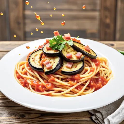 Eggplant and Zucchini Tomato Pasta