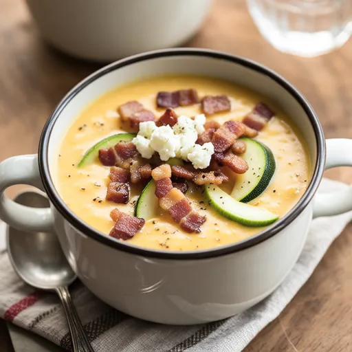 Zucchini and Bacon Cheese Soup