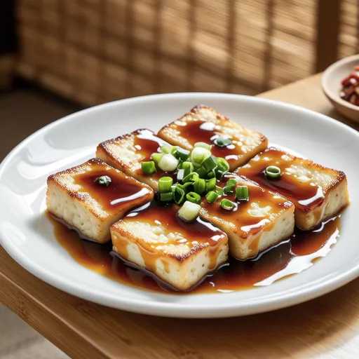 Grilled Tofu Steak with Onion Sauce