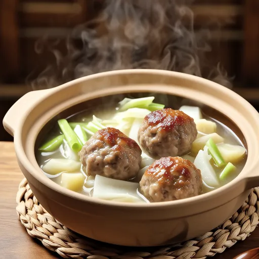 Chicken Meatball and Ginger Simmered Dish