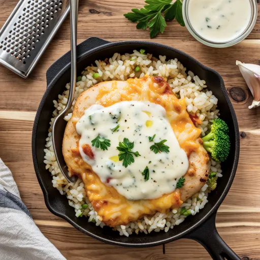 Chicken Doria with Stir-fried Rice and White Sauce