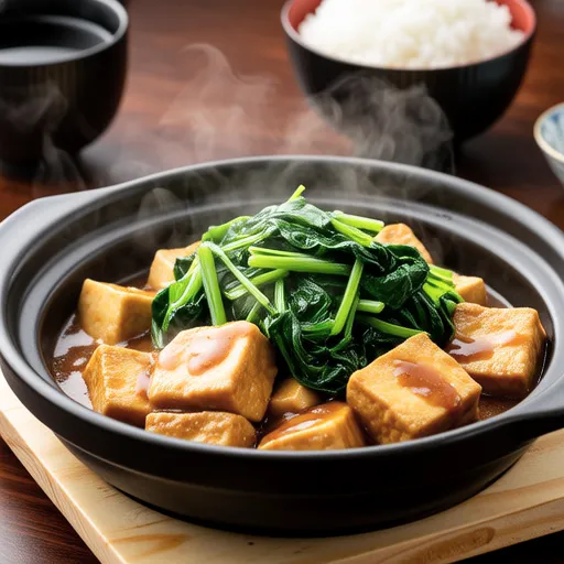Komatsuna and Fried Tofu Simmered Dish