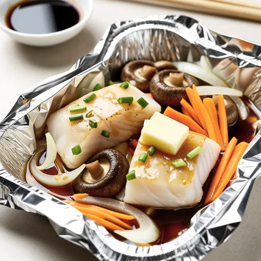 Cod and Shimeji Mushroom Butter Foil Steam
