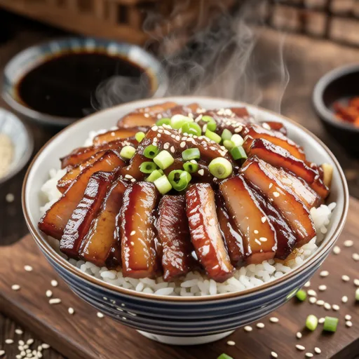 Simple Pork Belly Rice Bowl with Soy Sauce Base