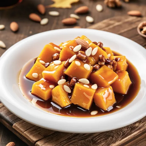 Sweet Pumpkin and Nut Braised Side Dish