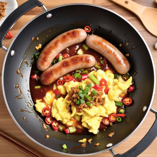 Sausage and Chili Egg Stir-fry