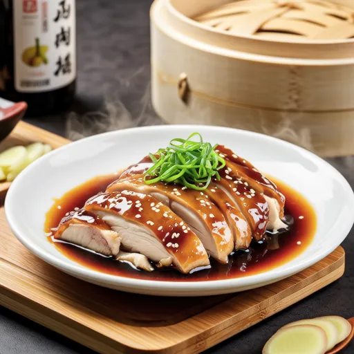 Steamed Chicken with Scallion Salt Sauce