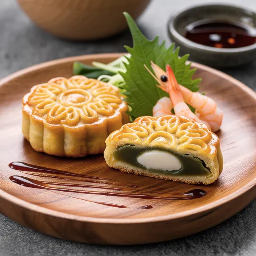 Fried Fish Cake with Lily Bulb and Sakura Shrimp