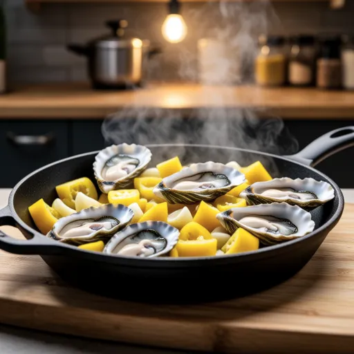 Oyster and Yellow Bell Pepper Ajillo