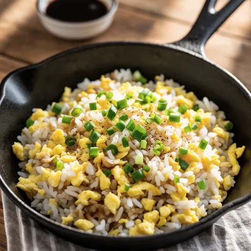 Simple Egg Fried Rice for Breakfast