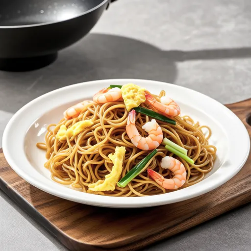 Stir-fried Shirataki Noodles with Egg and Sakura Shrimp
