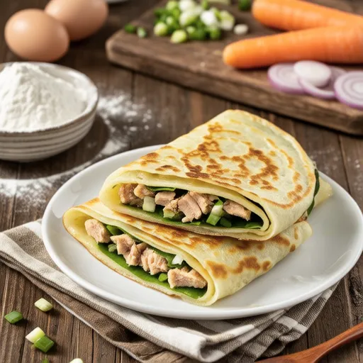 Tuna Perilla Leaf Pancakes