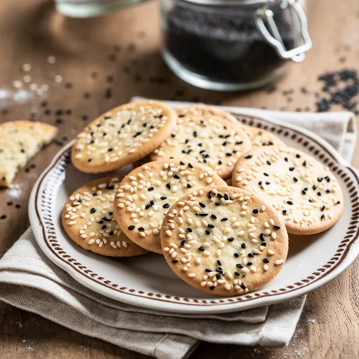 No Oven Black Sesame Crackers