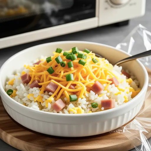Egg Rice Bowl with Ham and Cheese