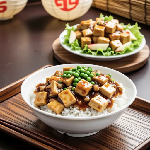 Tofu Bean Sprout Rice Bowl & Tofu Salad