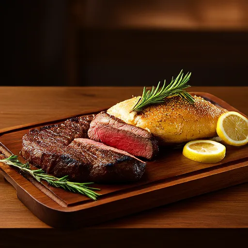 Bife grelhado com peixe ao limão