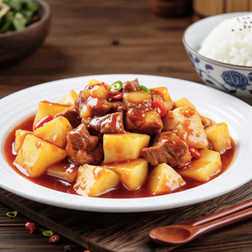 Spicy Sweet Potato Spam Stir-fry Recipe