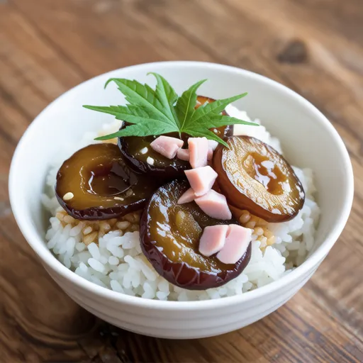 Plum and Shirasu Rice with Bonito Flakes