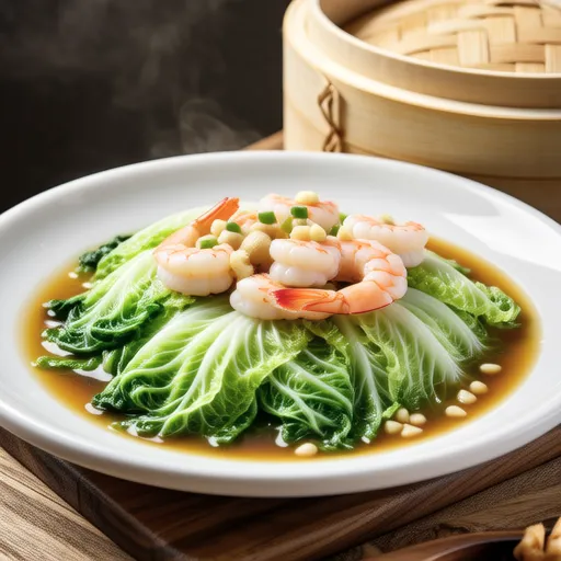 Cabbage and Seafood Oil Steamed Dish