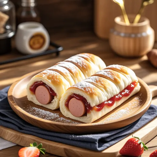Homemade Fancy Hot Dog with Bread